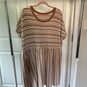 American Eagle Outfitters Kids Dress in Brown and White Stripes